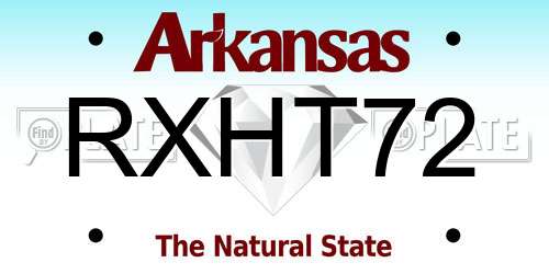 RXHT72 Arkansas License Plate