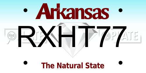RXHT77 Arkansas License Plate