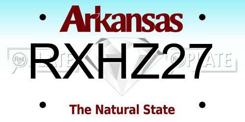 RXHZ27 Arkansas License Plate