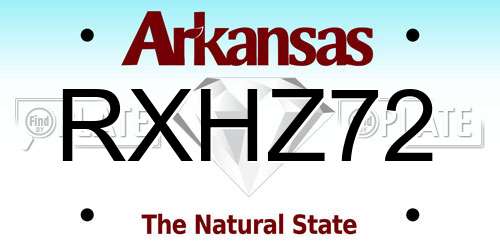 RXHZ72 Arkansas License Plate