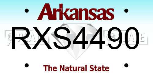 RXS4490 Arkansas License Plate