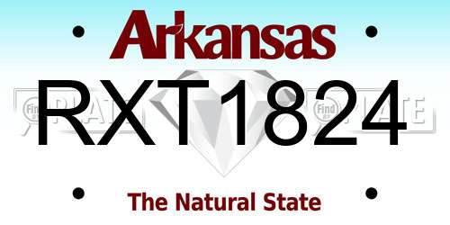 RXT1824 Arkansas License Plate