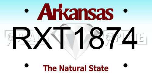 RXT1874 Arkansas License Plate