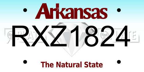 RXZ1824 Arkansas License Plate