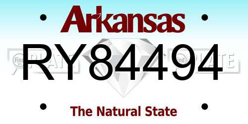RY84494 Arkansas License Plate