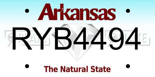 RYB4494 Arkansas License Plate