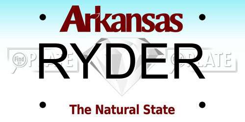 RYDER Arkansas License Plate