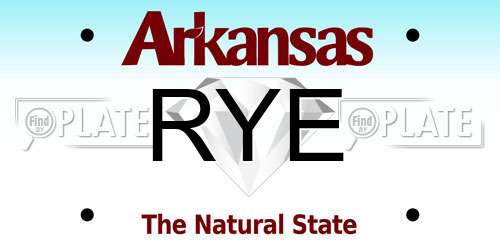 RYE Arkansas License Plate