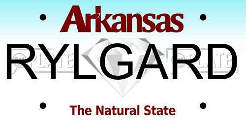 RYLGARD Arkansas License Plate