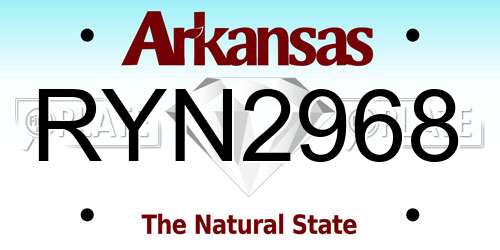 RYN2968 Arkansas License Plate