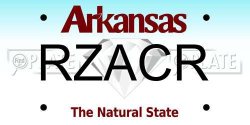 RZACR Arkansas License Plate