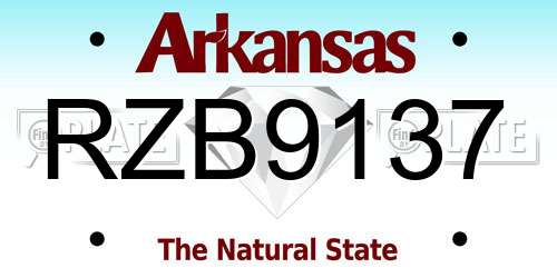 RZB9137 Arkansas License Plate