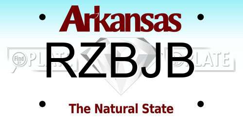 RZBJB Arkansas License Plate