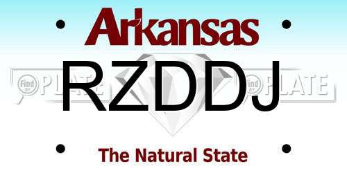 RZDDJ Arkansas License Plate