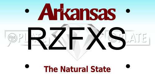 RZFXS Arkansas License Plate