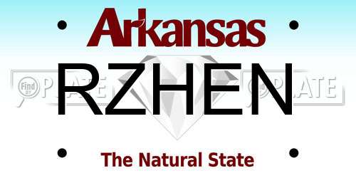RZHEN Arkansas License Plate