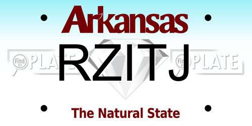 RZITJ Arkansas License Plate
