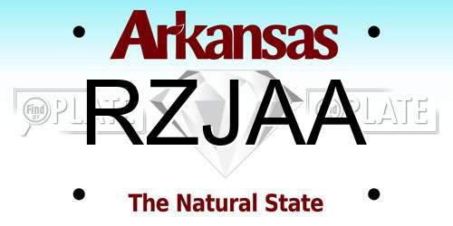 RZJAA Arkansas License Plate