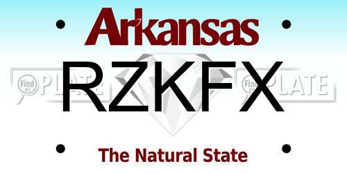 RZKFX Arkansas License Plate