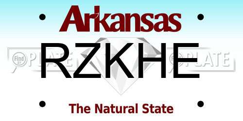 RZKHE Arkansas License Plate