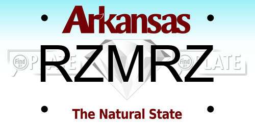 RZMRZ Arkansas License Plate