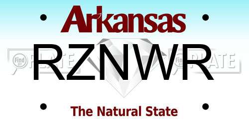 RZNWR Arkansas License Plate