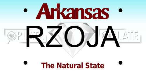 RZOJA Arkansas License Plate
