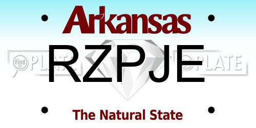 RZPJE Arkansas License Plate