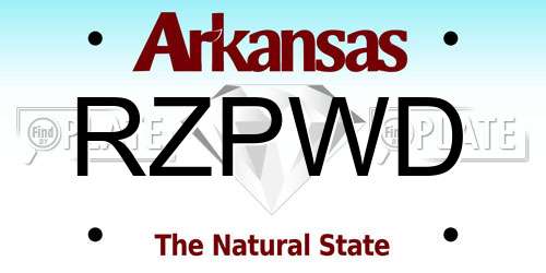 RZPWD Arkansas License Plate