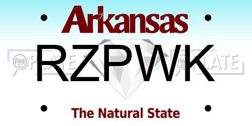 RZPWK Arkansas License Plate