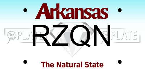 RZQN Arkansas License Plate