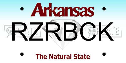 RZRBCK Arkansas License Plate