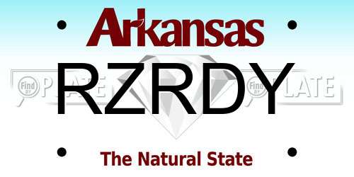 RZRDY Arkansas License Plate