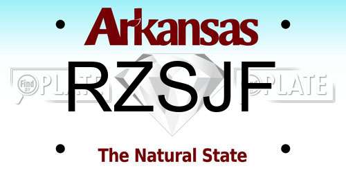 RZSJF Arkansas License Plate