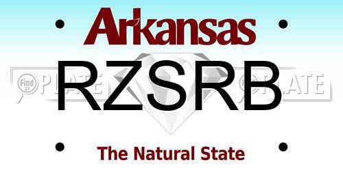 RZSRB Arkansas License Plate