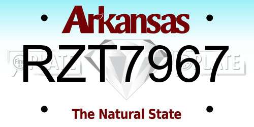 RZT7967 Arkansas License Plate