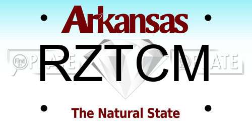 RZTCM Arkansas License Plate