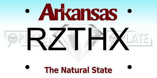 RZTHX Arkansas License Plate