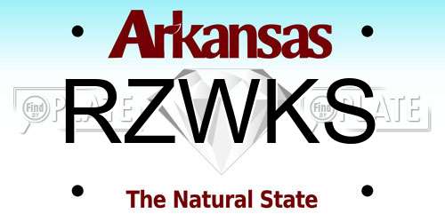 RZWKS Arkansas License Plate
