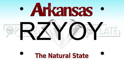 RZYOY Arkansas License Plate