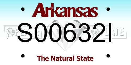 S00632I Arkansas License Plate