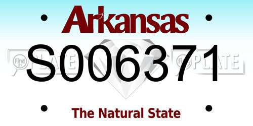 S006371 Arkansas License Plate