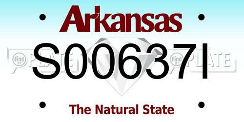 S00637I Arkansas License Plate