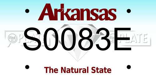 S0083E Arkansas License Plate