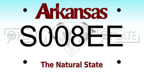 S008EE Arkansas License Plate