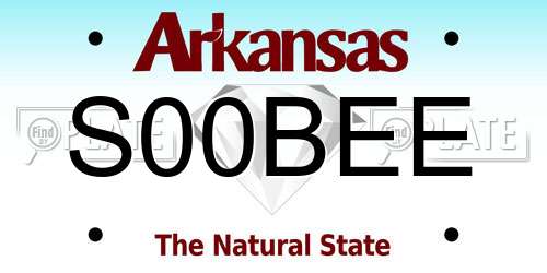 S00BEE Arkansas License Plate