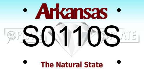 S0110S Arkansas License Plate