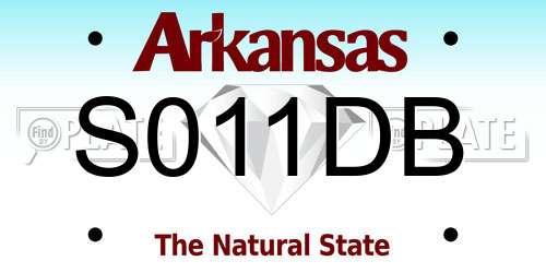 S011DB Arkansas License Plate