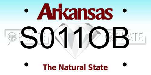 S011OB Arkansas License Plate