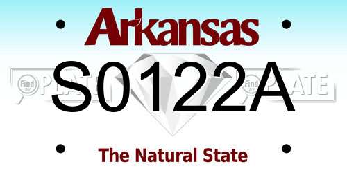 S0122A Arkansas License Plate